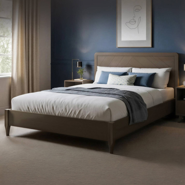 XR Living Clara Dark Oak King Size Wooden Shadow Ottoman Bed - image 1