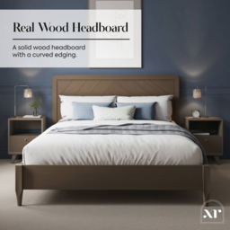 XR Living Clara Dark Oak King Size Wooden Shadow Ottoman Bed - thumbnail 3