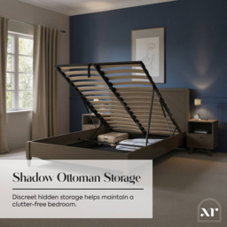 XR Living Clara Dark Oak King Size Wooden Shadow Ottoman Bed - thumbnail 4