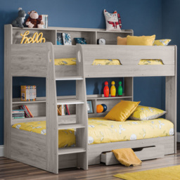 Julian Bowen Orion Grey Oak Single Drawer Bunk Bed