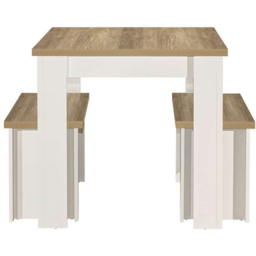Highgate 4 Seater Dining Set Cream and Oak - thumbnail 3