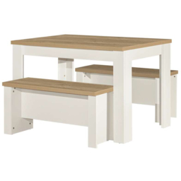 Highgate 4 Seater Dining Set Cream and Oak - thumbnail 2