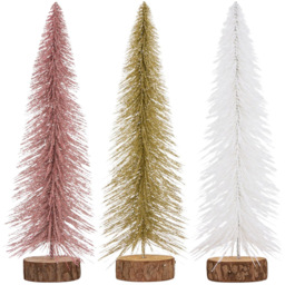 Single Blushing Ballroom Glitter Christmas Tree 36cm in Assorted styles