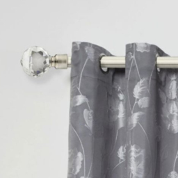 New Edge Blinds Cristalla Brushed Silver Extendable Eyelet Curtain Pole Set 160-300cm - thumbnail 2