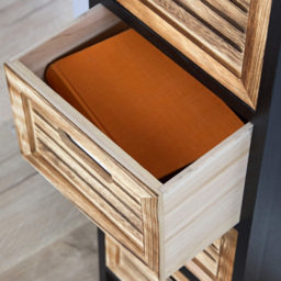 Home Source 5 Drawer Black Oak Solid Wooden Chest of Drawer - thumbnail 4