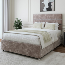 Bedmaster Double Silver Chenille 4 Drawer Divan Base with Milan Headboard