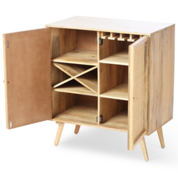 Desser Manhattan 2 Door Natural Rattan and Mango Wood Wine Cabinet - thumbnail 3