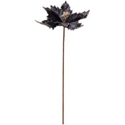 The Seasonal Gift Co Black Velvet Poinsettia Stem Christmas Decoration 53cm