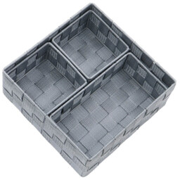 JVL Vichy Assorted Nylon Storage Basket 4 Pack - thumbnail 3