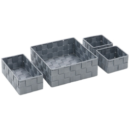 JVL Vichy Assorted Nylon Storage Basket 4 Pack