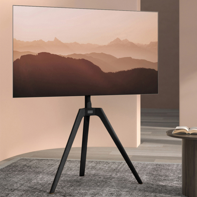 TTAP Tripod Black Wood Floor TV Stand - image 1