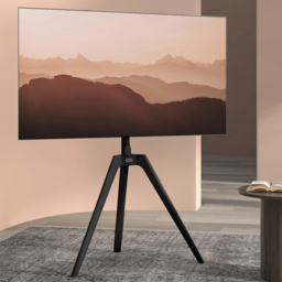 TTAP Tripod Black Wood Floor TV Stand