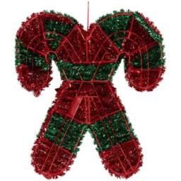 Single Candy Cane Hanging Christmas Tinsel 46.7cm in Assorted styles - thumbnail 3