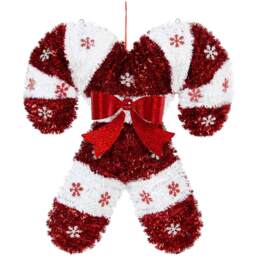 Single Candy Cane Hanging Christmas Tinsel 46.7cm in Assorted styles - thumbnail 2