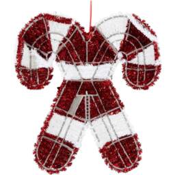 Single Candy Cane Hanging Christmas Tinsel 46.7cm in Assorted styles - thumbnail 4