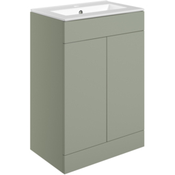 Bathstore Wharton 2 Door Green Floor Standing Basin Unit 615mm - thumbnail 1