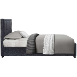 Hannover Double Black Velour Bed Frame - thumbnail 3