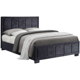 Hannover Double Black Velour Bed Frame - thumbnail 2