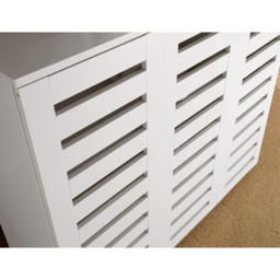 Home Source Oslo 3 Door White Shoe Storage Cabinet Unit - thumbnail 4