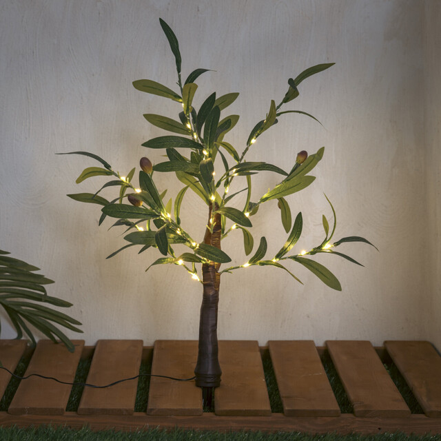 Solar Olive Tree Stake Light Green - image 1