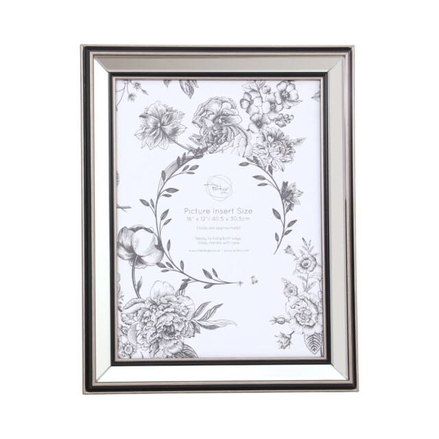 Mode Mirrored Photo Frame Silver 16 x 12in - image 1
