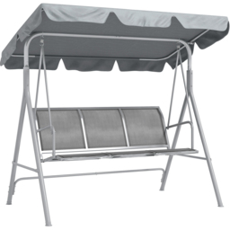 Outsunny 3 Seater Light Grey Swing Chair with Canopy - thumbnail 2