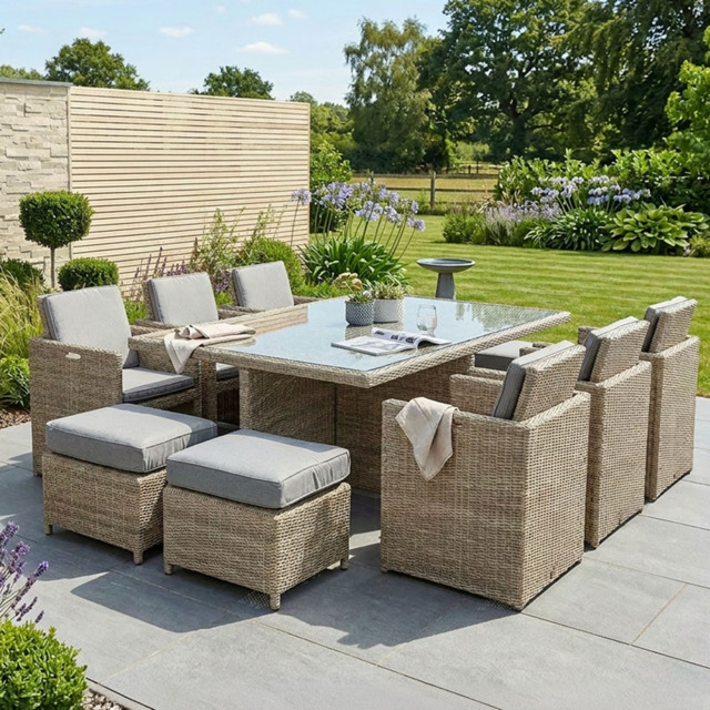 Royalcraft Wentworth Rattan 10 Seater Cube Dining Set - image 1