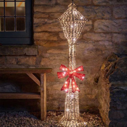 Marco Paul 120cm Gold Glitter LED Pre Lit Lamp Post Outdoor Christmas Decoration - thumbnail 1