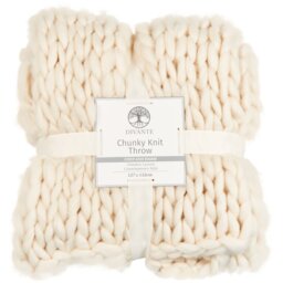 Divante Chunky Knit Throw - Ivory - thumbnail 1