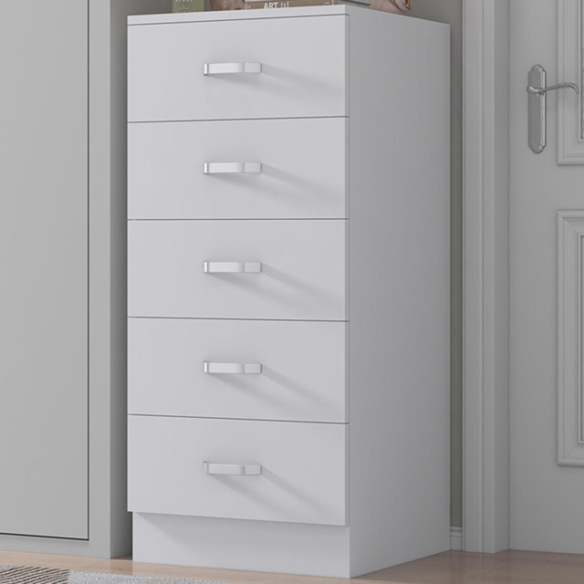 FWStyle Tunis Matt White 5 Drawer Slim Chest - image 1
