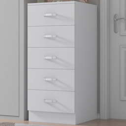 FWStyle Tunis Matt White 5 Drawer Slim Chest - thumbnail 1
