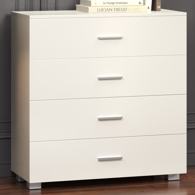 Core Products Lido 4 Drawer White Medium Chest of Drawers - image 1