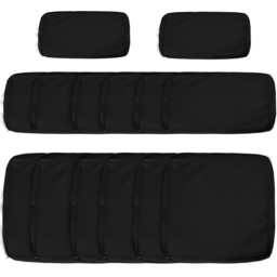 Outsunny Black Polyester Garden Lounge Set Replacement Cover 14 Pack