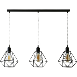 ValueLights Diablo Matte Black 3 Drop Bar Geometric Ceiling Pendant Light - thumbnail 1