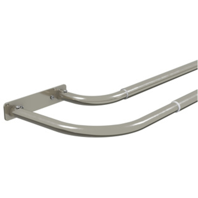 New Edge Blinds Satin Silver Room Darkening Double Extendable Curtain Pole 210-360cm - image 1