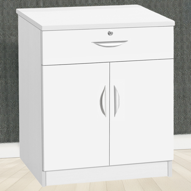 R White Cabinets White 2 Door Single Drawer Cupboard - image 1