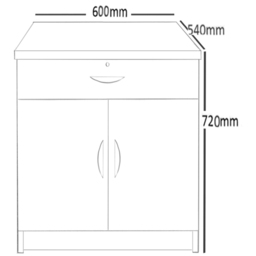 R White Cabinets White 2 Door Single Drawer Cupboard - thumbnail 4