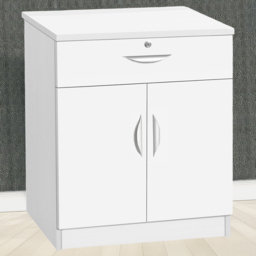 R White Cabinets White 2 Door Single Drawer Cupboard