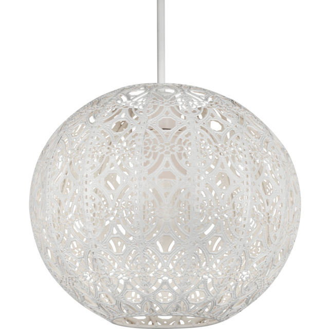 Lighting Collection Cream Fretwork Pattern Globe Shade - image 1