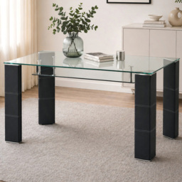 Julian Bowen Greenwich 6 Seater Glass Dining Table