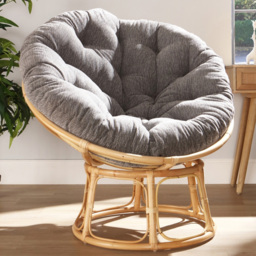 Desser Furniture Papasan Natural Shadow Grey Chair