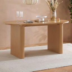 Birlea Axel 4 Seater Oval Fluted Dining Table Brown