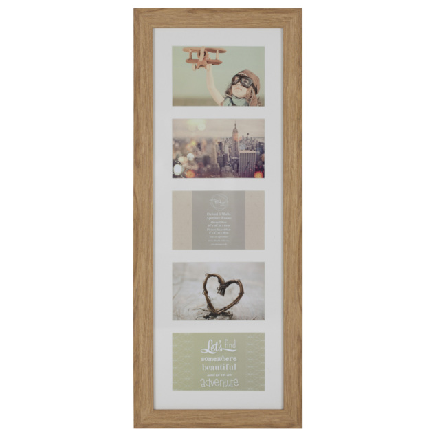 The Port. Co Gallery Oxford 5 Aperture Collage Wood Effect 6 x 4 inch Photo Frame