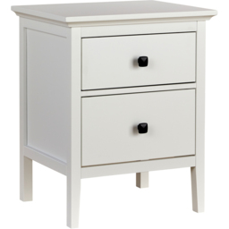 Home Source 2 Drawer White Compact Bedside Table - thumbnail 2
