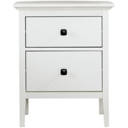 Home Source 2 Drawer White Compact Bedside Table - thumbnail 3
