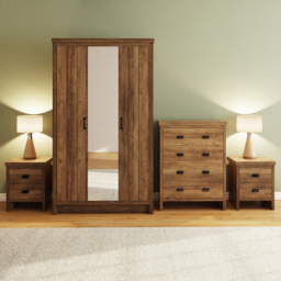 GFW Boston 4 Piece Knotty Oak Bedroom Furniture Set - thumbnail 4