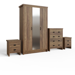GFW Boston 4 Piece Knotty Oak Bedroom Furniture Set - thumbnail 2