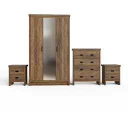 GFW Boston 4 Piece Knotty Oak Bedroom Furniture Set - thumbnail 3