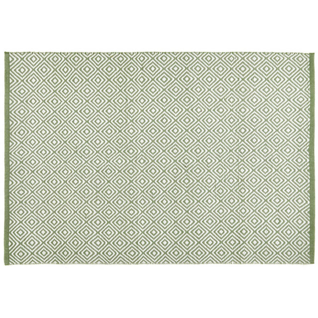 Hug Rug Dark Green Diamond Woven Rug 80 x 150cm - image 1