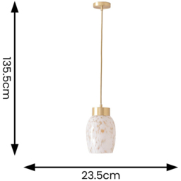 ValueLights India Confetti Brushed Gold Glass Capped Ceiling Pendant Light - thumbnail 4